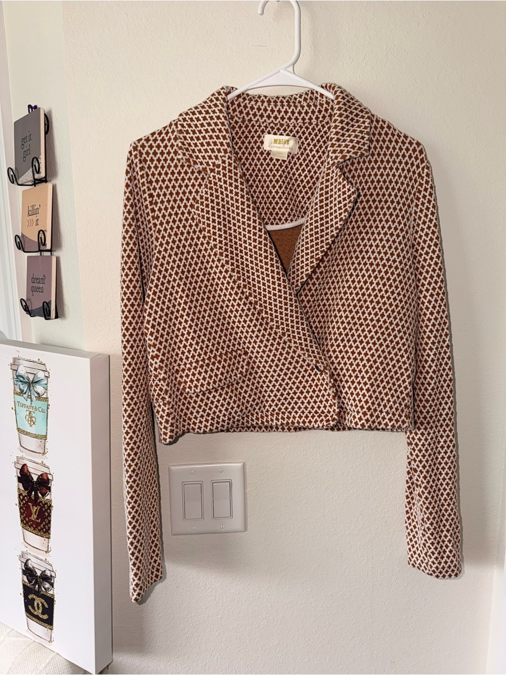 🤎 Maeve by Anthropologie Cropped Knit Blazer Jacket 🤎 - Picture 3 of 8